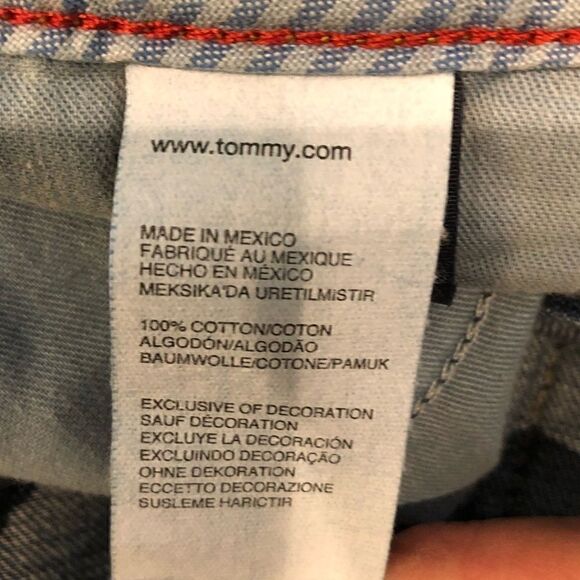 Tommy Hilfiger 10 Blue Denim Roll-up Cuff Cotton Shorts - Picture 5 of 8